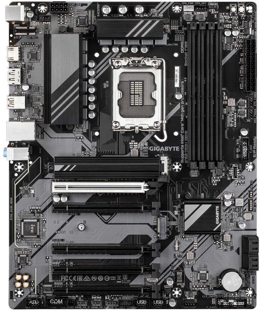 GIGABYTE B760 DS3H GEN5 / Intel B760 / LGA1700 / 4x DDR5  / 2x M.2 / DP / HDMI / USB-C / ATX
